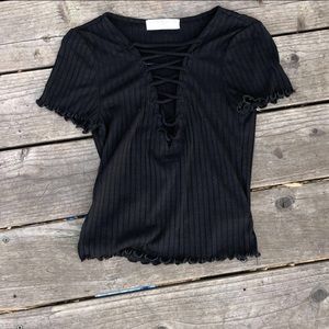 Urban Outfitters lace up black top